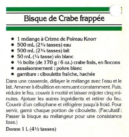 Bisque de crabe frappée de Knorr | Photo de PassionRecettes