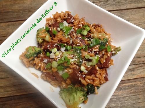 Boeuf au gingembre et riz au brocoli de Esther B | Photo de Estherb