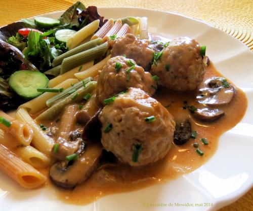 Boulettes de veau à l'aneth, sauce aux champignons à la crème de Messidor | Photo de Messidor