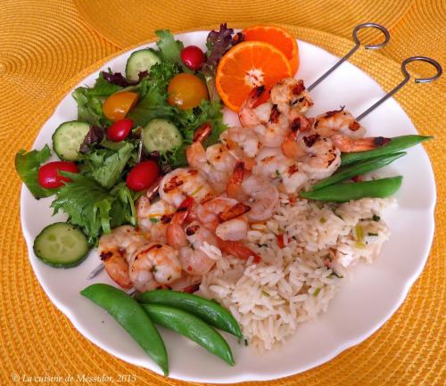 Brochettes de crevettes aux agrumes de Messidor | Photo de Messidor