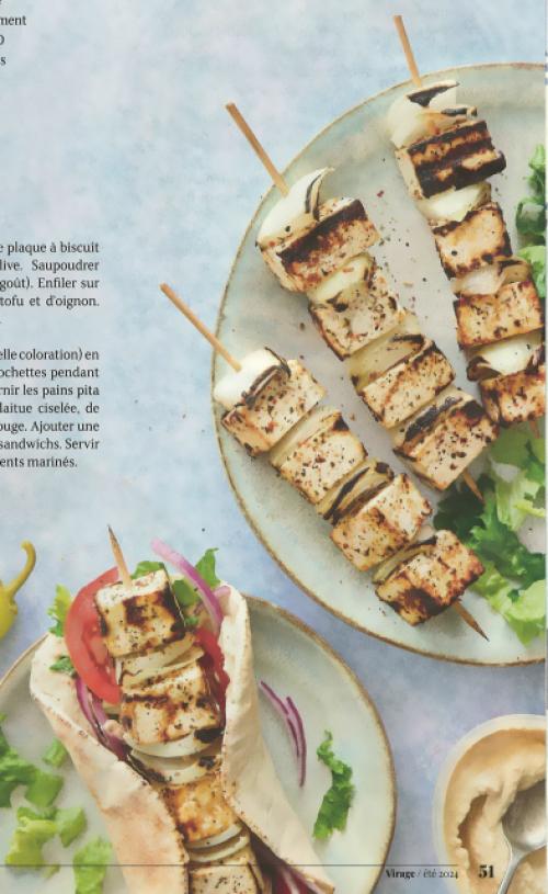 Brochettes de tofu à la libanaise, style shish taouk de Melanie Marchand