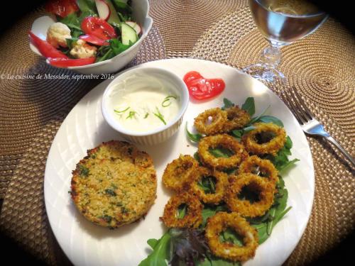 Calmars sans friture à l'indienne + croquettes de couscous de Messidor | Photo de Messidor