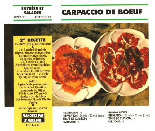 Carpaccio de thon de Bon Appétit | Photo de PassionRecettes