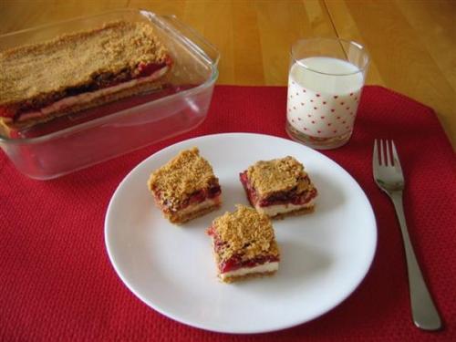 Carrés au fromage et aux cerises de Mandoline | Photo de PassionRecettes