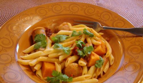 Casserole de saucisses à la patate douce et aux tomates séchées de Messidor | Photo de Messidor