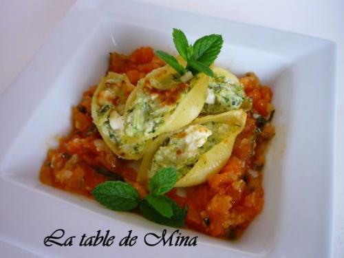 Conchiglioni rigati farcis aux courgettes de Mamina13 | Photo de Mamina13