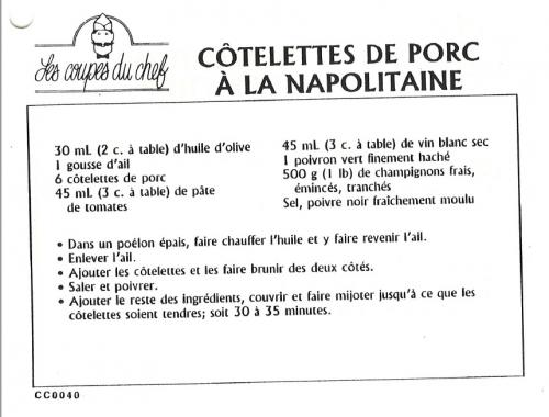 Côtelettes de porc à la napolitaine de Steinberg | Photo de PassionRecettes