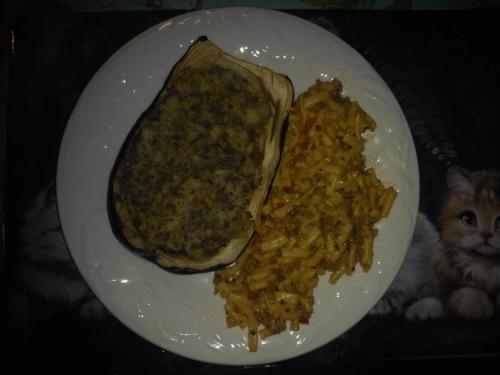 Courge farci avec macaroni au fromage à la viande haché et légumes de Rosalyne | Photo de Rosalyne