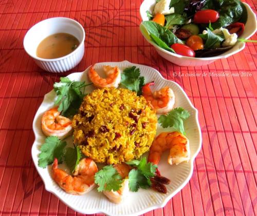 Crevettes sautées et croquettes de riz de Messidor | Photo de Messidor