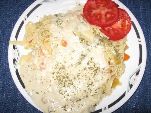 Fettuccinis aux légumes à la béchamel de cuisinière