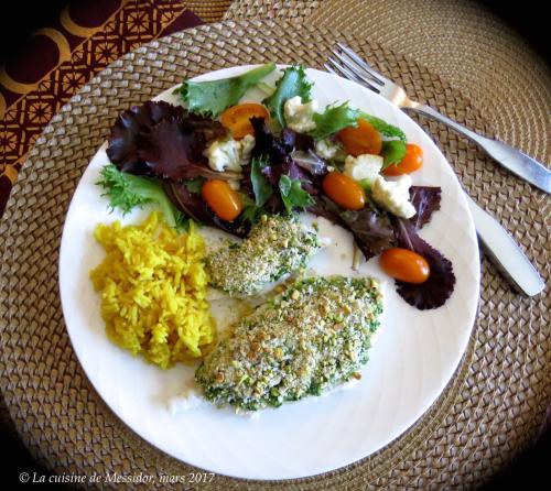 Filets de poisson, enrobage pesto et pistaches + de Messidor | Photo de Messidor