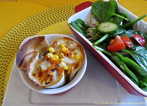 Fleurs de tortilla garnies de Messidor | Photo de Messidor