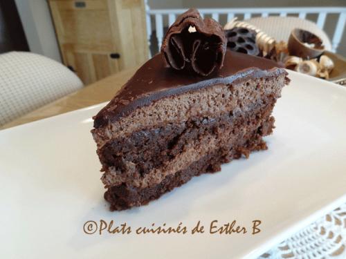 Gâteau étagé, mousse et ganache chocolatées de Esther B | Photo de Estherb