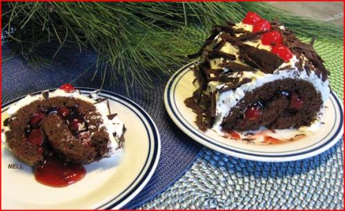 Gâteau forêt noir roulé de Nell | Photo de Nell