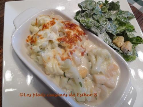 Gratin de crevettes, pétoncles et chou-fleur de Esther B | Photo de Estherb