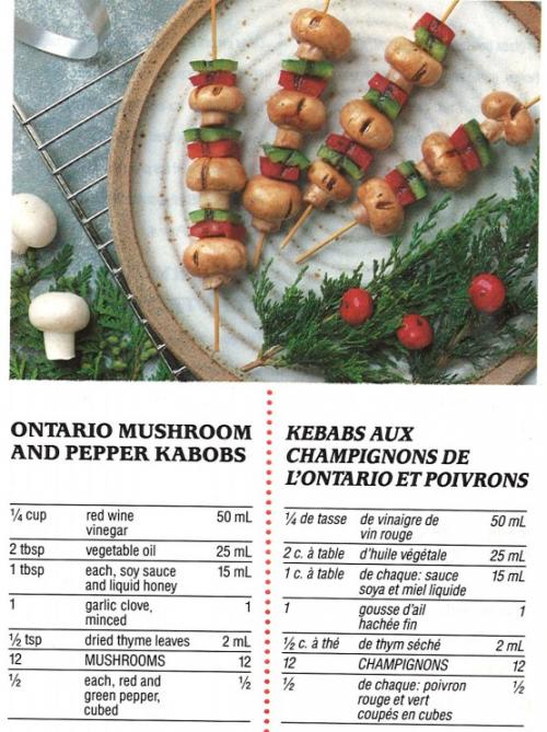 Kebabs aux champignons de l'ontario et poivrons | Photo de PassionRecettes