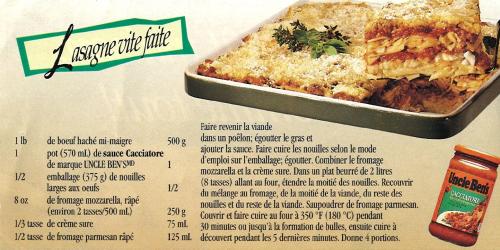 Lasagne vite fait de Uncle Ben's | Photo de PassionRecettes