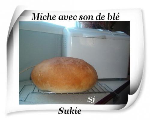 Miche de pain blanc avec son de blé au robot boulanger de Sukie | Photo de Sukie