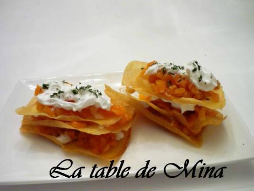 Mille-feuilles de brick au saumon et chèvre de Mamina13 | Photo de Mamina13