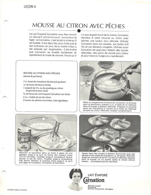 Mousse au citron avec pêches