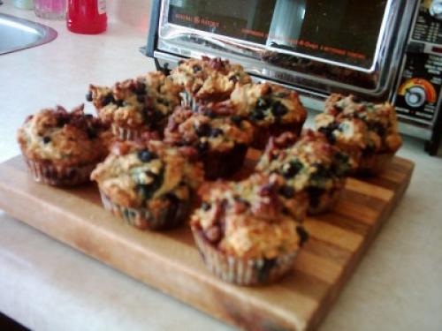 Muffins aux bleuets et à l'orange avec garniture aux pacanes de Elocindes | Photo de Elocindes