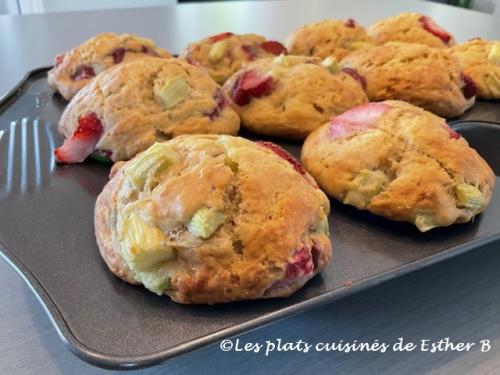 Muffins aux fraises et rhubarbe de Estherb