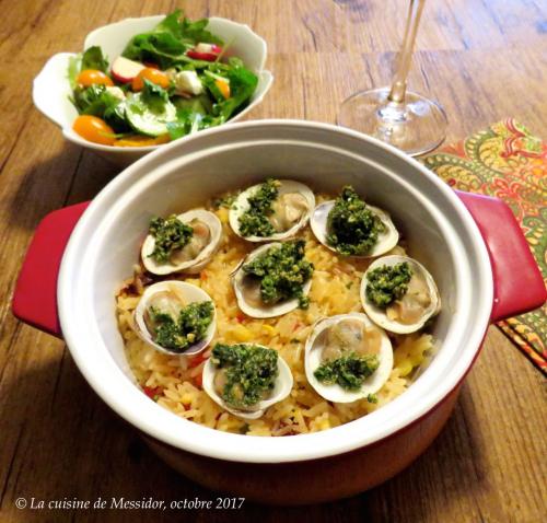 Palourdes au pesto sur riz au maïs frais de Messidor | Photo de Messidor