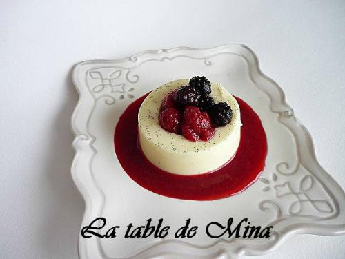 Panna cotta à la vanille et coulis de fruits rouges de Mamina13 | Photo de Mamina13