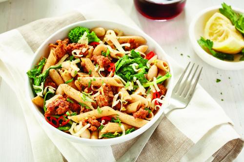 Penne rigate avec rapini et saucisson chorizo de Edition Nouvelles | Photo de Edition nouvelles