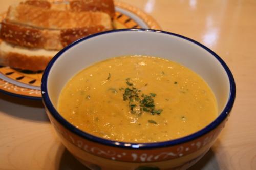 Potage aux carottes et au poireaux de Mousselinne | Photo de Mireille