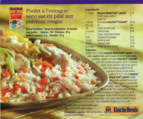 Poulet à l'estragon avec riz pilaf aux poivrons rouges de Uncle Ben's | Photo de PassionRecettes