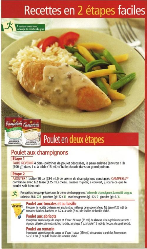 Poulet aux champignons en deux étapes de Campbell | Photo de PassionRecettes