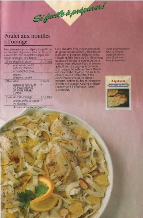 Poulet aux nouilles à l'orange de Lipton | Photo de PassionRecettes