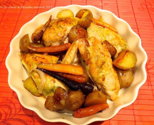 Poulet en crapaudine, pesto de basilic et de roquette de Messidor | Photo de Messidor