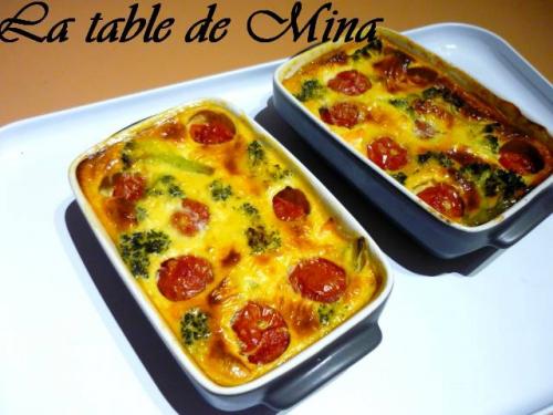 Quiche sans pâte, au saumon, tomates cerises et brocolis de Mamina13 | Photo de Mamina13