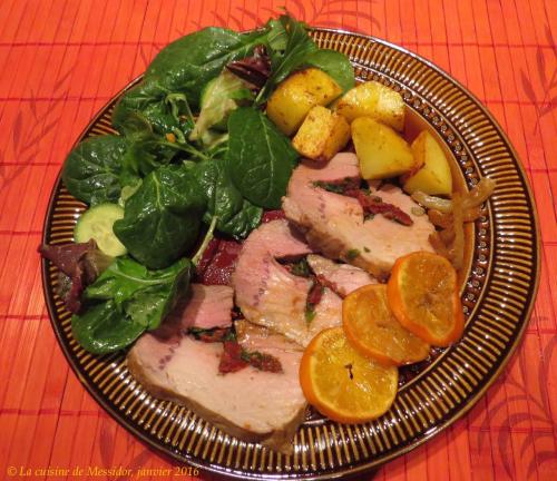 Rôti de porc farci, sauce aux clémentines de Messidor | Photo de Messidor