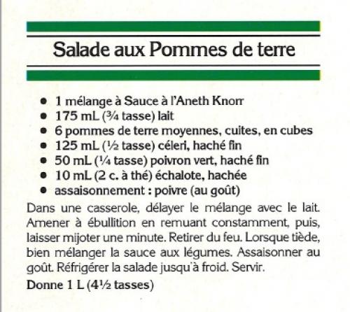 Salade aux pommes de terre de Knorr | Photo de PassionRecettes