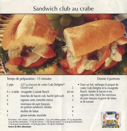 Sandwich club au crabe de Clover Leaf | Photo de PassionRecettes