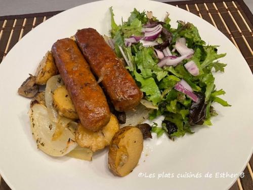 Saucisses, champignons et pommes de terre au four de Estherb | Photo de Estherb