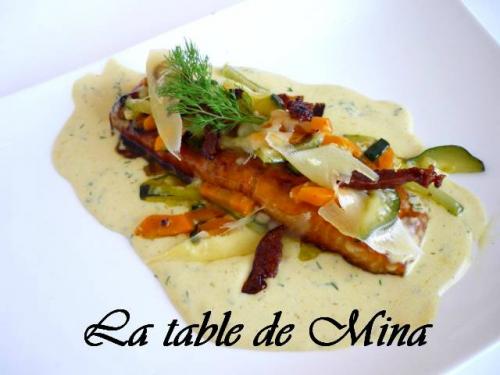 Saumon mariné au sirop d'érable, legumes carottes et courgettes, sauce moutarde de Mamina13 | Photo de Mamina13