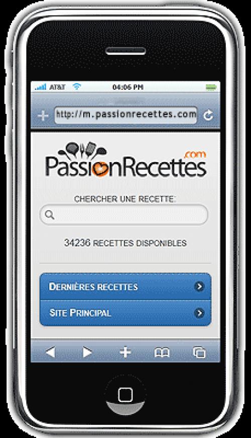 Site mobile passion recettes | Photo de PassionRecettes