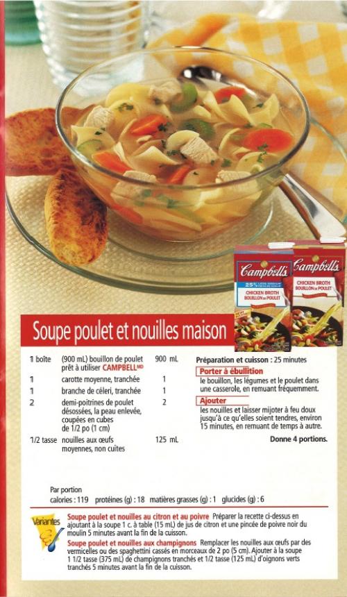 Soupe poulet et nouilles maison de Campbell | Photo de PassionRecettes