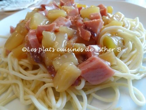 Spaghetti au jambon et ananas , sauce aigre-douce de Esther B | Photo de Estherb