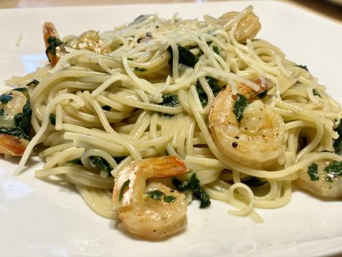 Spaghettinis aux épinards et crevettes de Mireille | Photo de Mireille