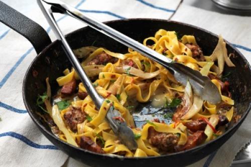 Tagliatelle à la saucisse italienne | Photo de PassionRecettes