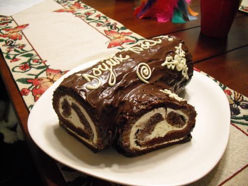 Bûche au chocolat et fromage a la crème faite par mon fils! de Karine B. | Photo de Karine b.