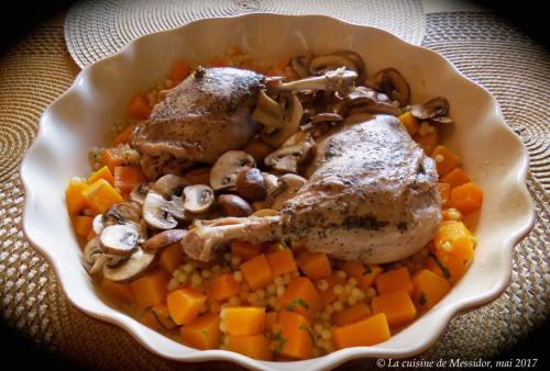 Confit de canard à la courge et au couscous perlé + de Messidor | Photo de Messidor