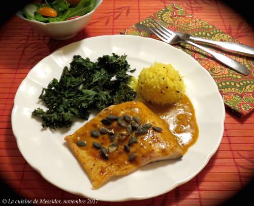 Filets de truite laqués à l'orange + chips de chou frisé + de Messidor | Photo de Messidor