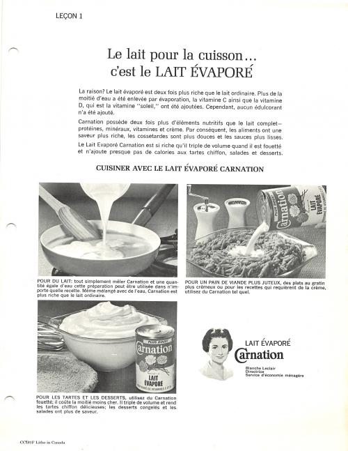 Le lait pour la cuisson... c'est le lait évaporé de Carnation | Photo de Mireille