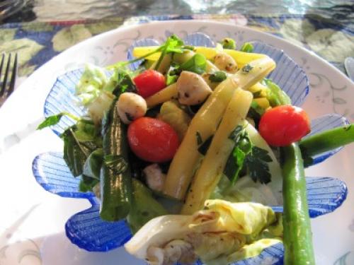 Salade de haricots verts et jaunes au fromage mozzarella de Beaubarbu | Photo de Beaubarbu